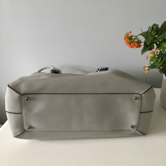 Kate Spade Cove Street Ariel Cliff Grey Silver Trim Tote Bag - Picture 7 of 12